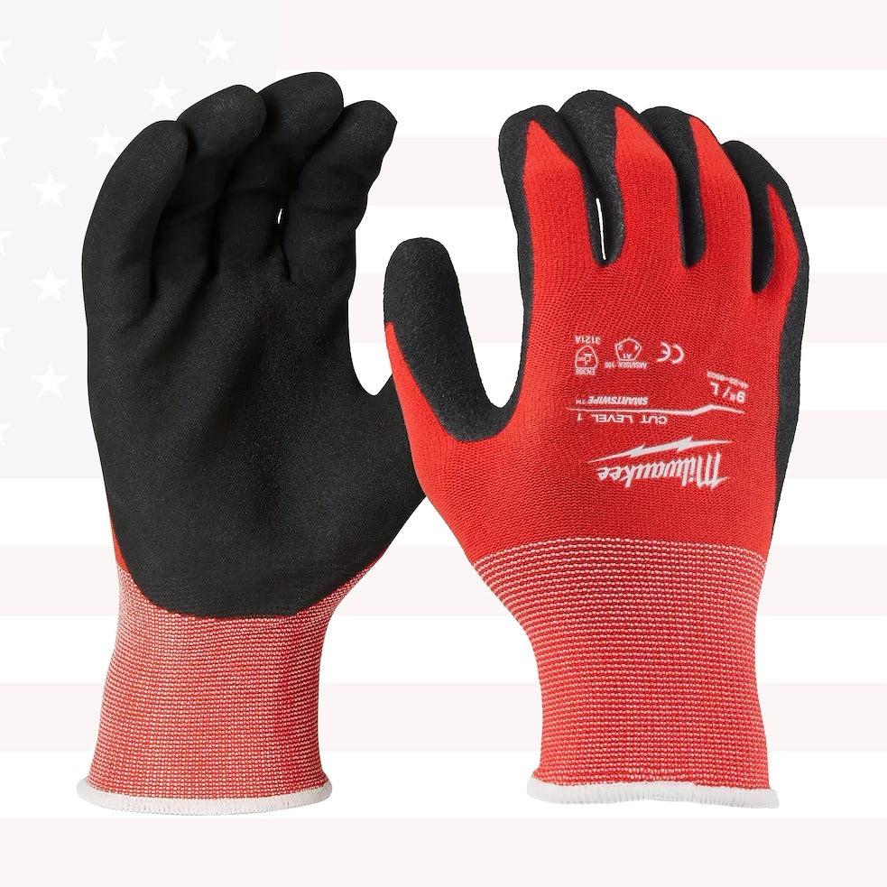 Milwaukee 48-22-8907H Level 1 Cut Resistance Dipped Work Gloves - L (3-Pack)
