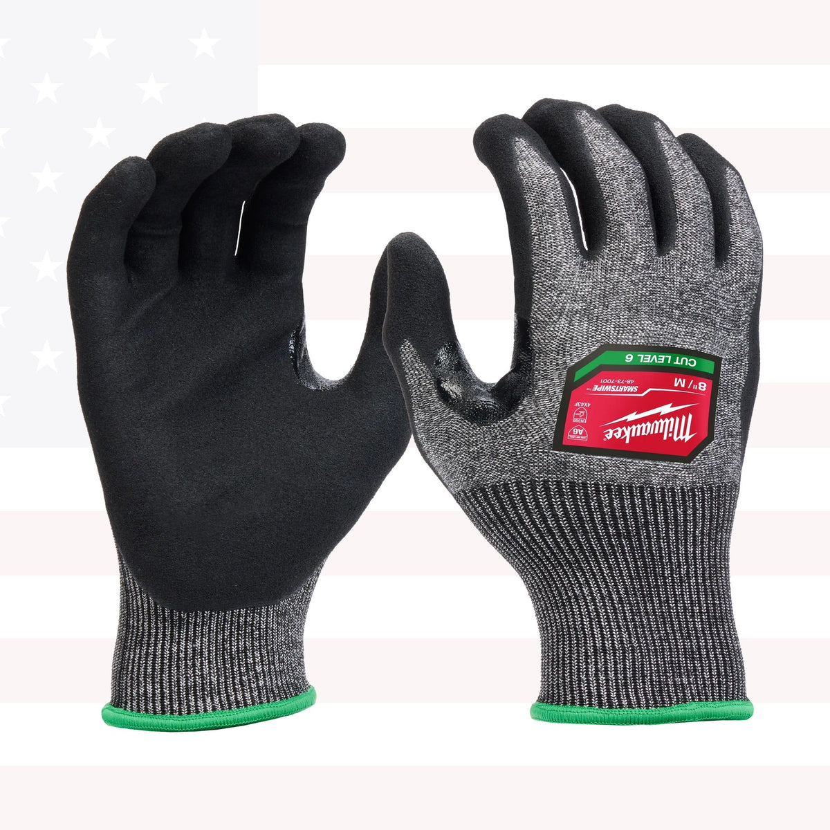 Milwaukee 48-73-7001B 12PC Medium Cut Lvl 6 High-Dexterity Nitrile Dipped Gloves