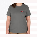 Milwaukee F451G-M Women's Medium Gray GRIDIRON Short Sleeve Pocket T-Shirt